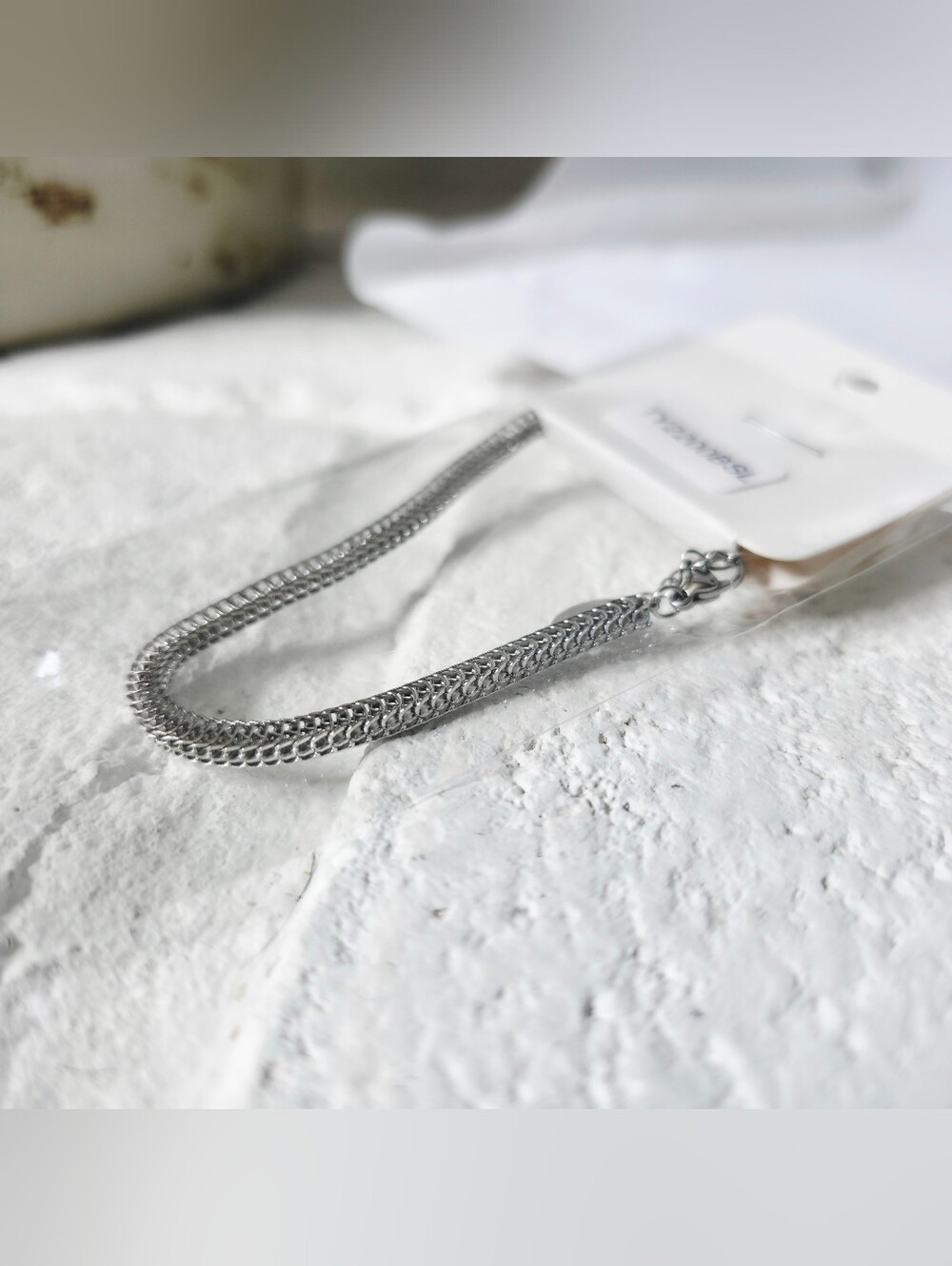 Silver Mesh Chain Bracelet for Women – Stainless Steel Link Bracelet